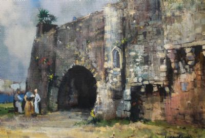 FIGURES OUTSIDE A RUIN by Kenneth Webb  at deVeres Auctions