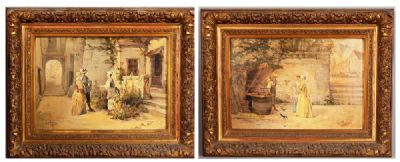 THE FLOWER SELLER AND THE BIRD SELLER (A PAIR) by at deVeres Auctions