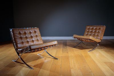 A PAIR OF BARCELONA CHAIRS, by Mies Van Der Rohe sold for €3,600 at deVeres Auctions