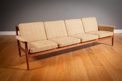 A LARGE FOUR SEAT DANISH SETEE, 1970s, by FINN JUHL FOR FRANCE & SON  at deVeres Auctions