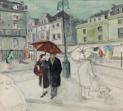 RAINY DAY IN DUBLIN by Barbara Warren  at deVeres Auctions
