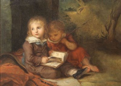 CHILDREN READING by Maria Spilsbury Taylor sold for €4,000 at deVeres Auctions