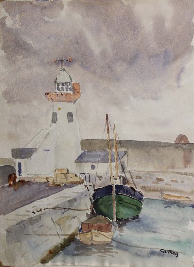 BOATS IN A HARBOUR by Desmond Carrick sold for €200 at deVeres Auctions