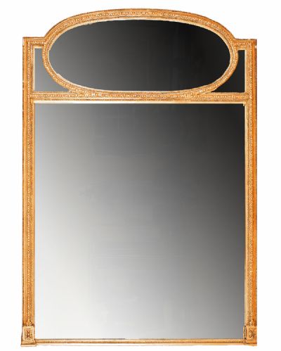 A LARGE GILT PLASTER UPRIGHT COMPARTMENTED MIRROR at deVeres Auctions