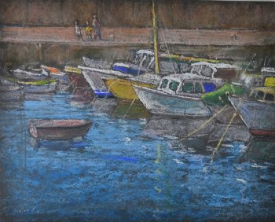 BOATS IN A HARBOUR by Robert Taylor Carson  at deVeres Auctions