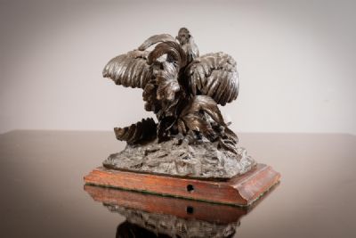 A FRENCH BRONZE MODEL OF FIGHTING COCKERELS at deVeres Auctions