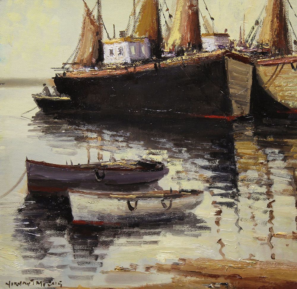 Lot 3 - FISHING BOATS, HOWTH HARBOUR by Norman J McCaig