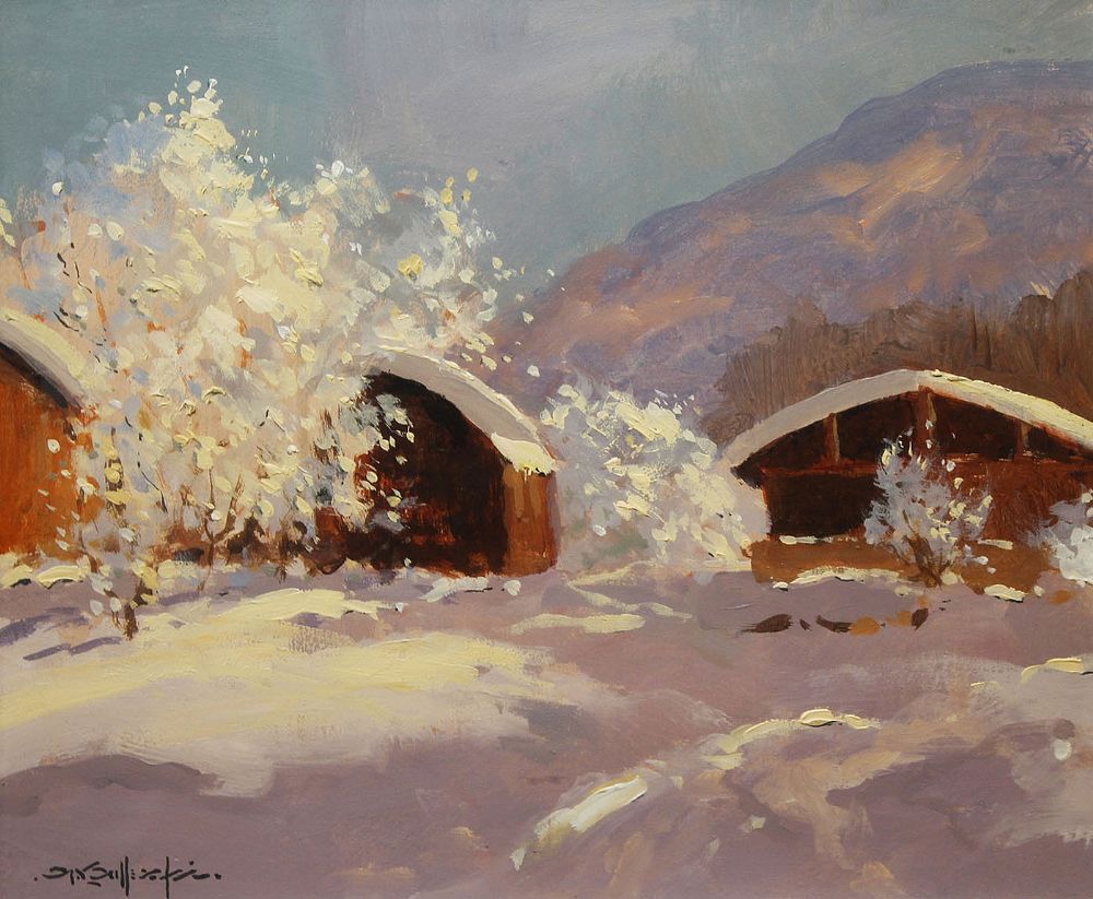 Lot 5 - WINTER SNOW SCENE by George K. Gillespie