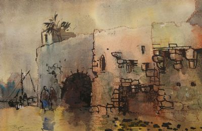 FIGURES OUTSIDE A RUIN by Kenneth Webb  at deVeres Auctions