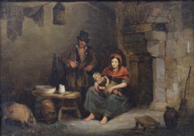 FAMILY IN A COTTAGE by Irish School  at deVeres Auctions