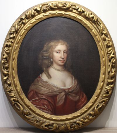 PORTRAIT OF A LADY IN A WOODEN GILT FRAME by Irish School  at deVeres Auctions