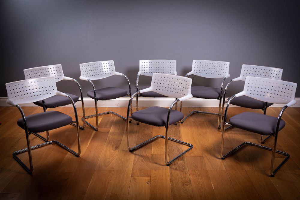 Lot 111 - A SET OF EIGHT 'VISAVIS' CHAIRS, by ANTONIO CITTERIO AND GLEN OLIVER LOWE, FOR VITRA,