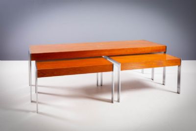 A TEAK NEST OF THREE TABLES, DANISH, at deVeres Auctions