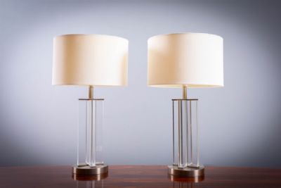 A PAIR OF LUCITE TABLE LAMPS at deVeres Auctions