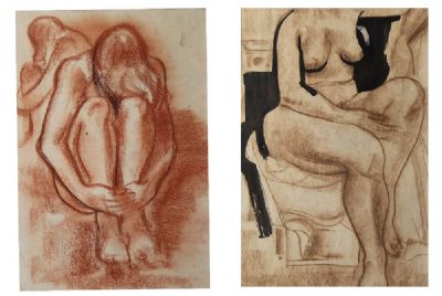NUDE STUDY (A PAIR) by George Campbell  at deVeres Auctions
