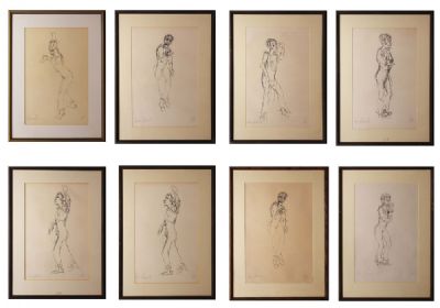 MARCEL MARCEAU FROM THE WINGS (A SET OF 8) by Brian Bourke  at deVeres Auctions