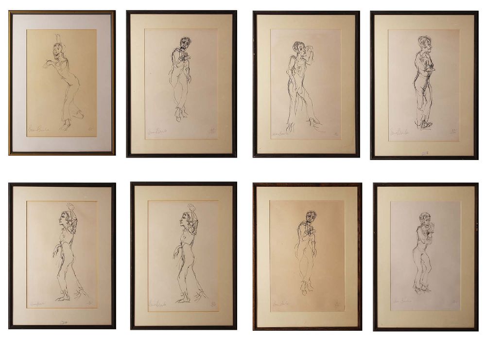 Lot 216 - MARCEL MARCEAU FROM THE WINGS (A SET OF 8) by Brian Bourke