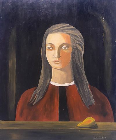 PORTRAIT OF A WOMAN WITH PEAR, 1994 by Reginald Gray  at deVeres Auctions