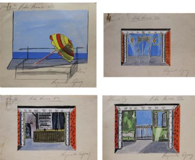 A SET OF FIVE SET DESIGNS FOR PIKE REVUE by Reginald Gray  at deVeres Auctions