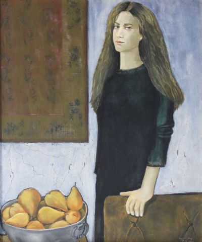 GIRL IN CHELSEA INTERIOR by Reginald Gray  at deVeres Auctions