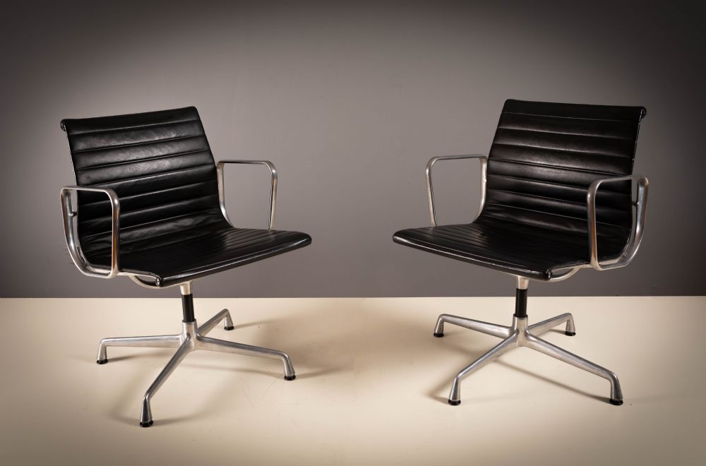 Lot 41 - A PAIR OF EA108 OFFICE CHAIRS, by CHARLES AND RAY EAMES
