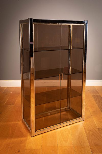 A CHROME AND GILT METAL CABINET, 1970s at deVeres Auctions