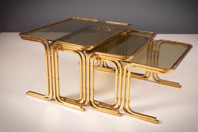 A CHROME NEST COFFEE TABLE at deVeres Auctions