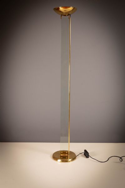 A GILT METAL AND GLASS UPLIGHTER, 1970's at deVeres Auctions