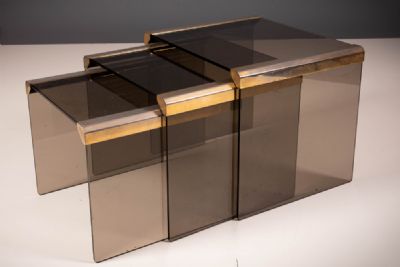 A NEST OF THREE TABLES, IN WILLY RIZZO STYLE, at deVeres Auctions