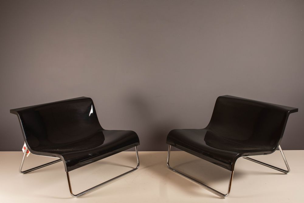 Lot 95 - A PAIR OF FORM CHAIRS, by PIERO LISSONI, FOR KARTELL, ITALIAN,