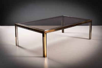 A GILT AND CHROME COFFEE TABLE, ITALIAN 1960's. at deVeres Auctions