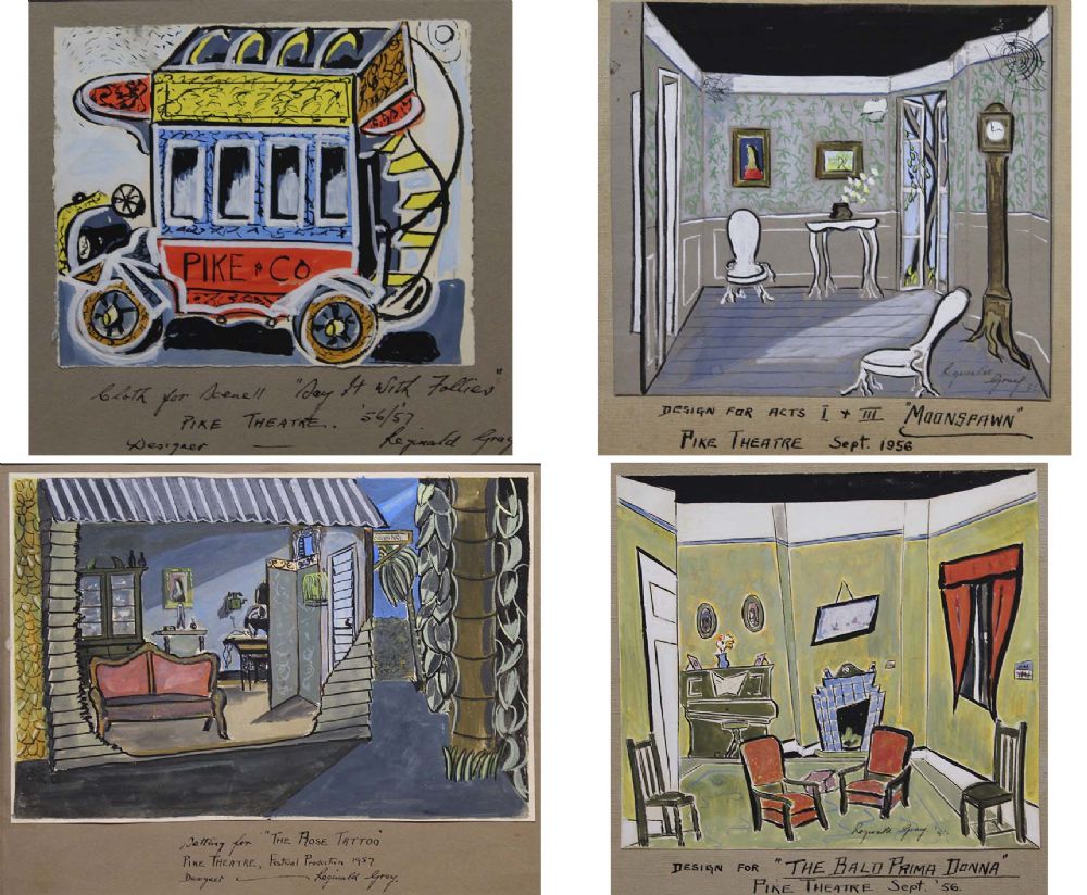 FOUR SET DESIGNS FOR THE PIKE THEATRE 1956/57 by Reginald Gray  at deVeres Auctions