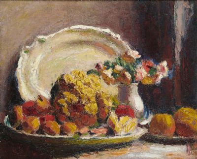 STILL LIFE WITH CAULIFLOWER, VASE OF FLOWERS AND A PLATTER by Roderic O'Conor sold for €65,000 at deVeres Auctions