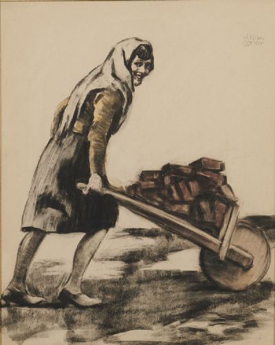 TURF PUSHER by William Conor, sold for €3,000 at deVeres Auctions