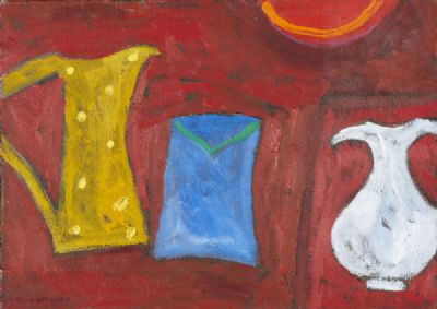 3 JUGS WITH RED by Jane O'Malley  at deVeres Auctions