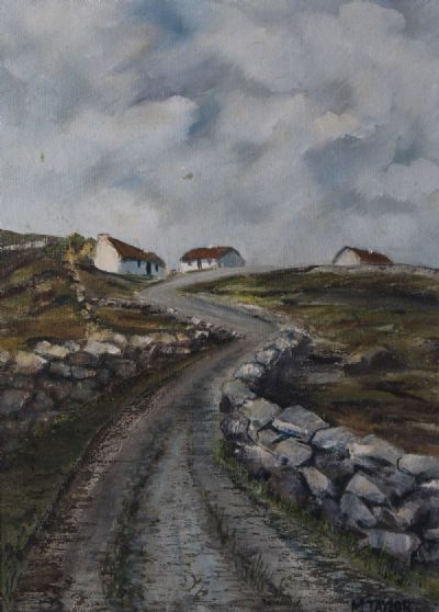 COTTAGES ON THE WINDING ROAD by Maeve Taylor sold for €100 at deVeres Auctions