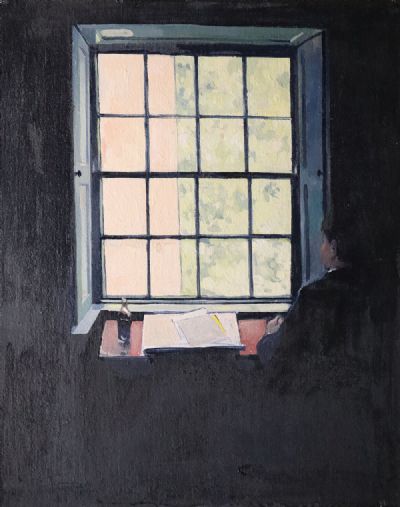WINDOW AT NEWBRIDGE, 1980 by Hector McDonnell sold for €900 at deVeres Auctions