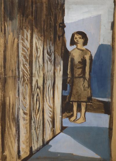 GIRL AT DOOR by Gerard Dillon  at deVeres Auctions