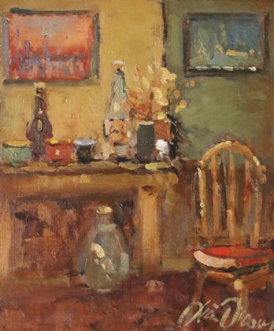 INTERIOR WITH CHAIR by Liam Treacy  at deVeres Auctions