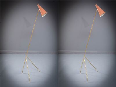 A PAIR OF BRASS FLOOR LAMPS at deVeres Auctions