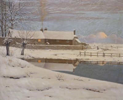 HOUSE IN SNOWED LANDSCAPE by Karl Uhlemann  at deVeres Auctions