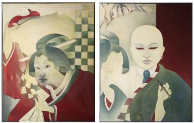 ORIENTAL DIPTYCH by Sheila Pomroy  at deVeres Auctions