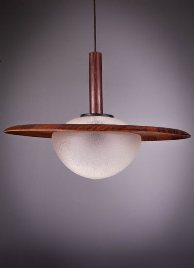 A ROSEWOOD PENDANT LIGHT at deVeres Auctions