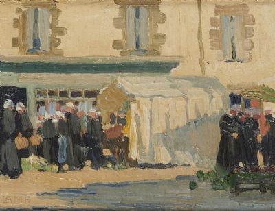 THE MARKET AT AUDIERNE by Charles Vincent Lamb sold for €7,500 at deVeres Auctions