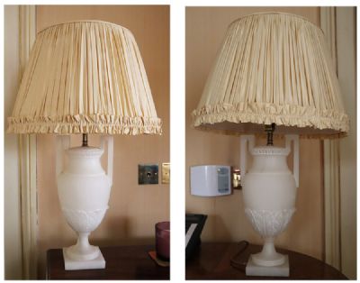228 by A PAIR OF WHITE ALABASTER LAMPS  at deVeres Auctions