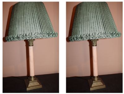 241 by A PAIR OF CORINTHIAN TABLE LAMPS  at deVeres Auctions