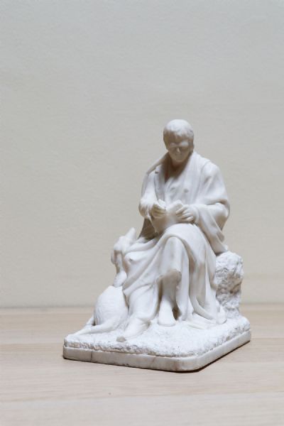 268 by A MARBLE FIGURE OF A SEATED SCHOLAR  at deVeres Auctions