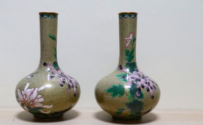290 by A PAIR OF CLOISONNE VASES  at deVeres Auctions