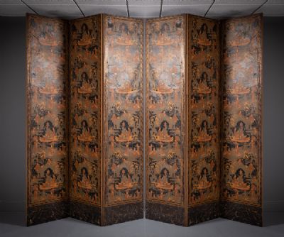 46 by A CHINESE FOLDING SCREEN  at deVeres Auctions