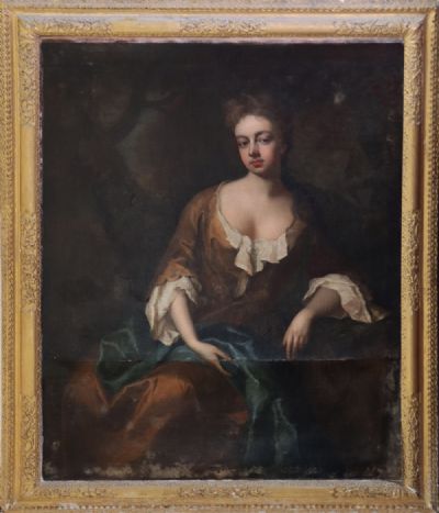 67 by PORTRAIT OF A LADY IN A GOLD DRESS  at deVeres Auctions